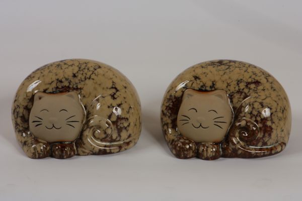 GATO DECORATIVO EM CERÂMICA-PAR